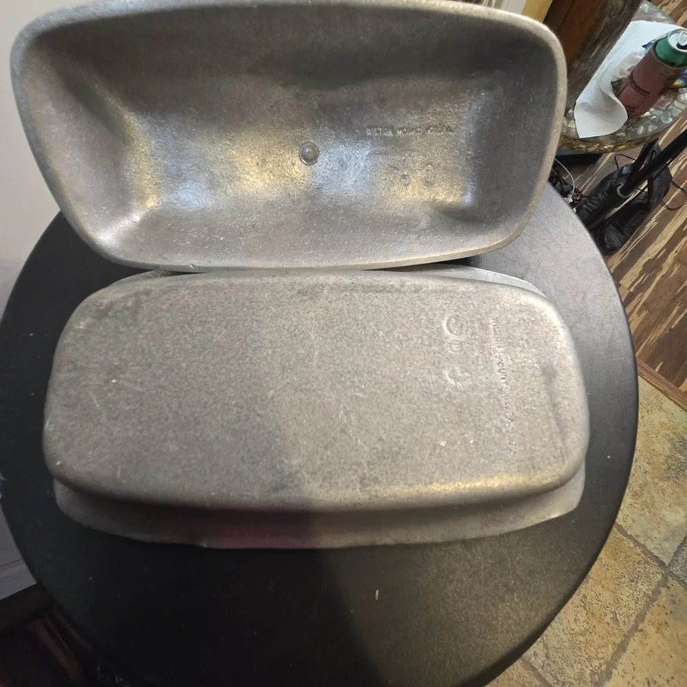 Wilton Mount Joy, CA Pewter Vintage Butter Dish with Lid & Glass Insert